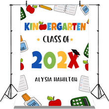 Load image into Gallery viewer, Lofaris Kindergarden Class Of 2022 Cute Glue Apple Backdrop
