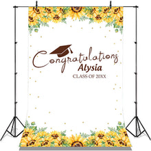 Load image into Gallery viewer, Lofaris Light Golden Sunflowers Theme Class Of 2022 Backdrop