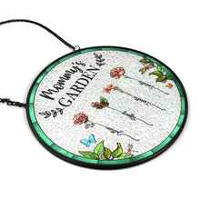 Load image into Gallery viewer, Gift For Wife,Gift For Grandma,Gift For Mother,Family,Love,Gardening - Birth Flower Grandma&#39;s Garden - Personalized Stained Glass Window Hanging Suncatcher
