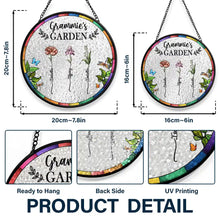 Load image into Gallery viewer, Gift For Wife,Gift For Grandma,Gift For Mother,Family,Love,Gardening - Birth Flower Grandma&#39;s Garden - Personalized Stained Glass Window Hanging Suncatcher

