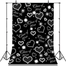 Load image into Gallery viewer, Lofaris Black And Silver Love Glitter Class Of 2022 Backdrop
