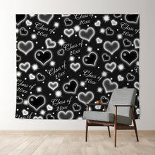 Load image into Gallery viewer, Lofaris Black And Silver Love Glitter Class Of 2022 Backdrop
