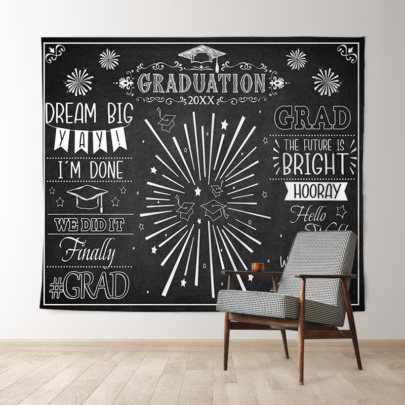 Lofaris Black White Graduation 2022 The True Is Bright Backdrop