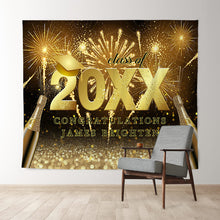 Load image into Gallery viewer, Lofaris Golden Glitter Bokeh Class Of 2022 Congratulatios Backdrop
