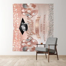 Load image into Gallery viewer, Lofaris Light Pink Ballons And Silver Diamond Grad Backdrop
