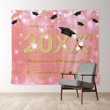 Load image into Gallery viewer, Lofaris Pink Bokeh Glitter Gold Class Of 2022 Gradution Backdorp
