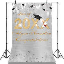 Load image into Gallery viewer, Lofaris Silver Bokeh Glitter Gold Class Of 2022 Grad Backdrop
